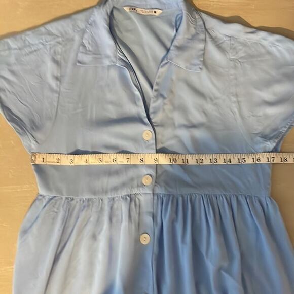 Zara collared ruffle midi dress - Picture 7 of 9